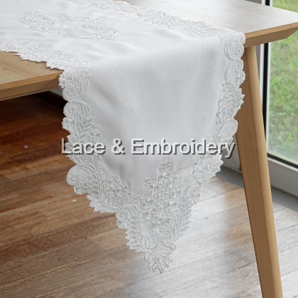 knee length dresses for ladies Burlap Lace Table Runner with Bow 14