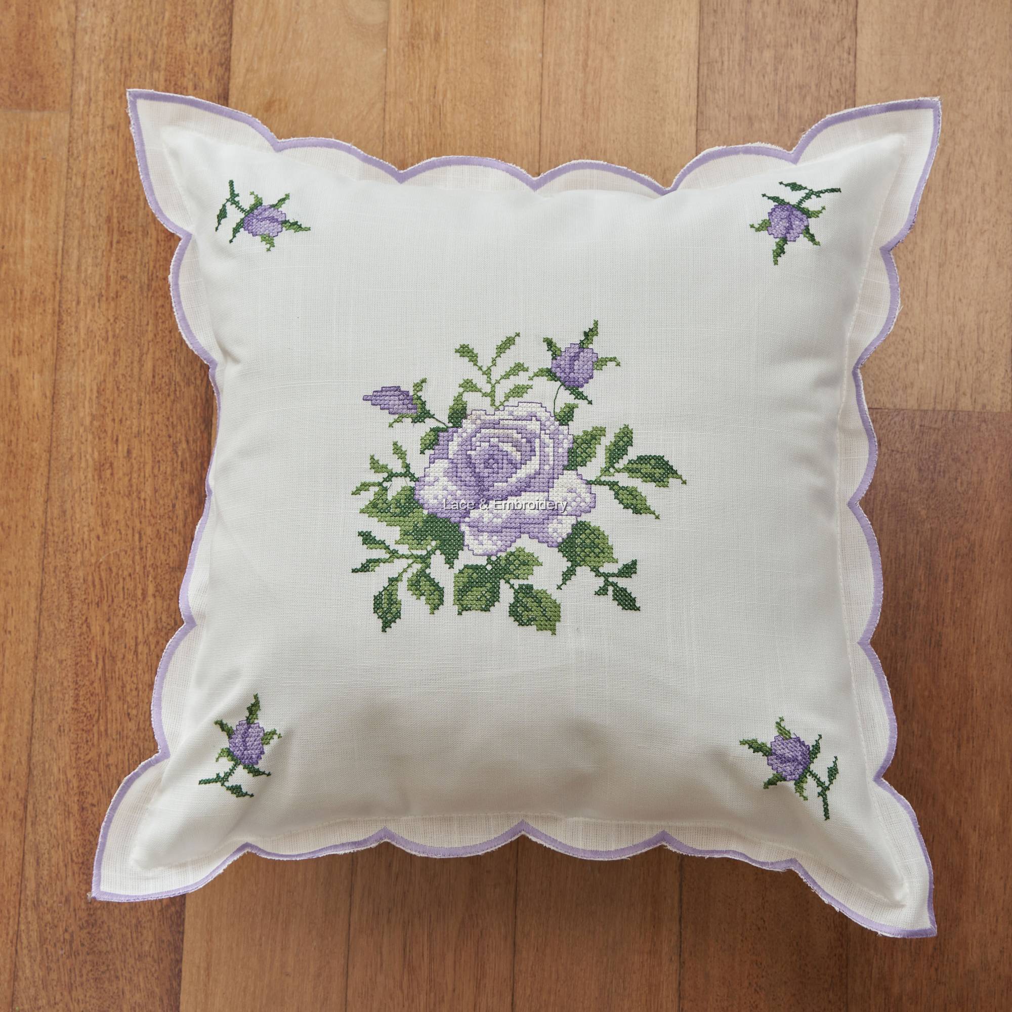 Lace & Embroidery Violet Cross Stitch Purple Cotton Thread Embroidery ...