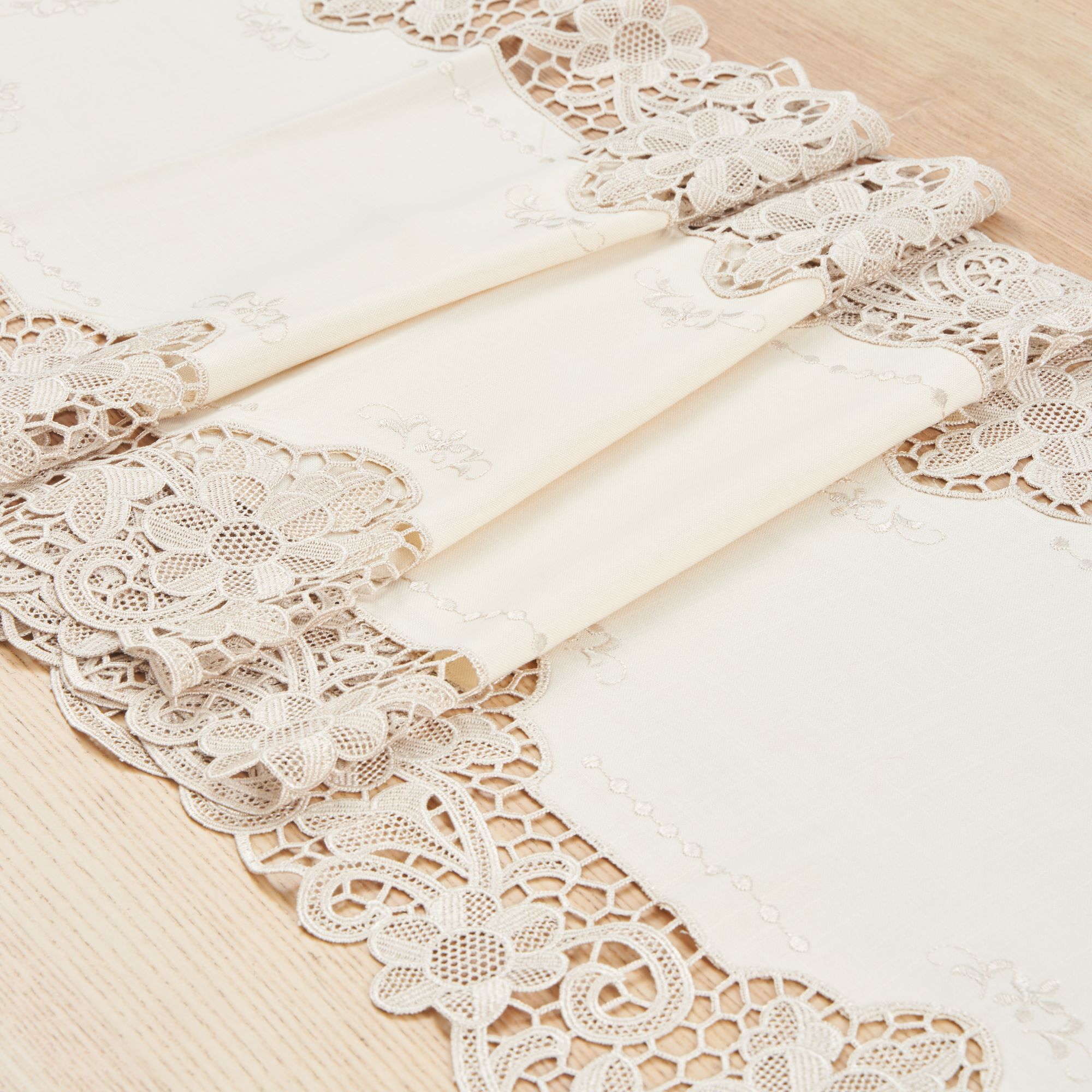 knee length dresses for ladies Vintage Hand Embroidered Table Runner Dresser Scarf Floral Leaves Croc –  Avid Vintage main image 1